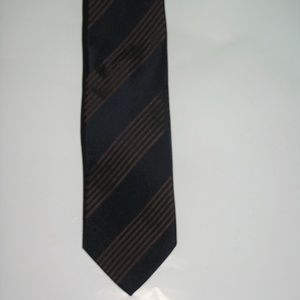 Bigi Diagonally Striped Classic Width Blue Silk Tie